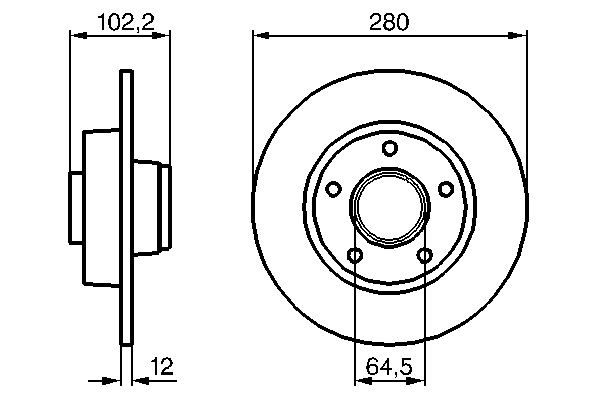 Bromsskiva Solid, Bakaxel Bosch 0 986 479 144 BOSCH