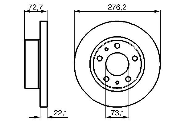 Bromsskiva Solid, Framaxel Bosch 0 986 479 162 BOSCH