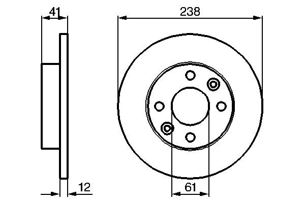 Bromsskiva Solid, Framaxel Bosch 0 986 479 165 BOSCH