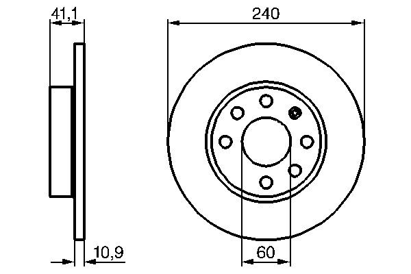 Bromsskiva Solid, Framaxel, Fram Bosch 0 986 479 189 BOSCH