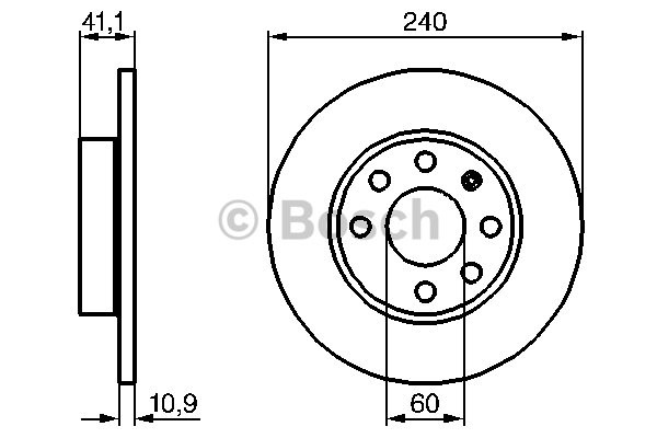 Bromsskiva Solid, Framaxel, Fram Bosch 0 986 479 189 BOSCH