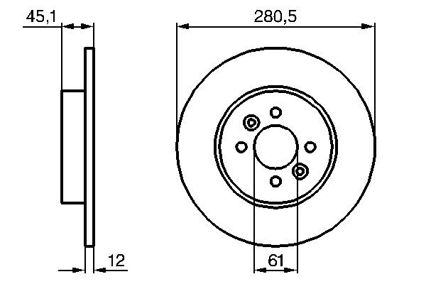 Bromsskiva Solid, Bakaxel Bosch 0 986 479 195 BOSCH