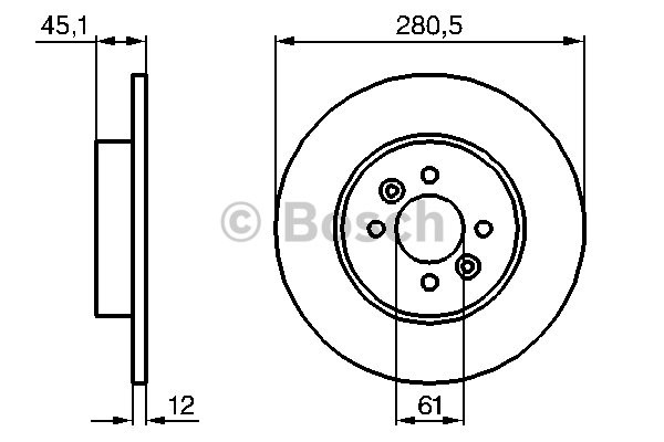 Bromsskiva Solid, Bakaxel Bosch 0 986 479 195 BOSCH