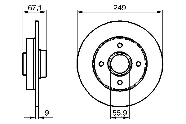 Bromsskiva Solid, Bakaxel Bosch 0 986 479 219 BOSCH