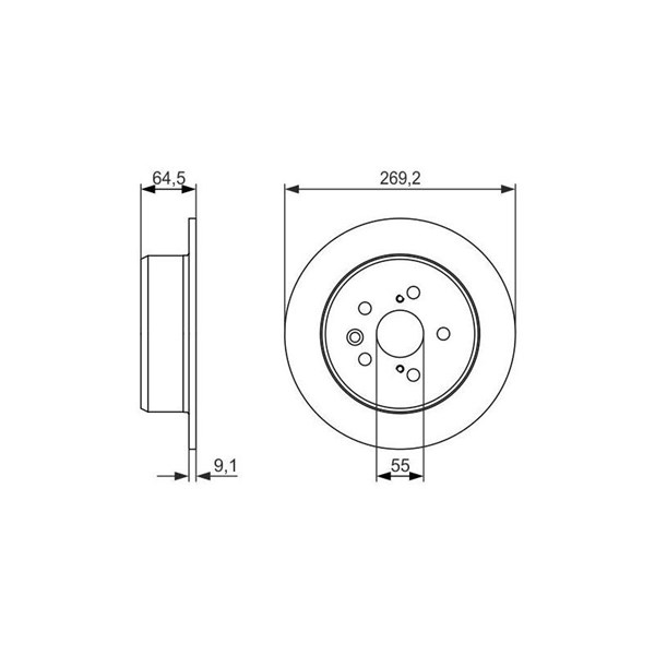 Bromsskiva Solid, Bakaxel Bosch 0 986 479 336 BOSCH Bromsskiva Solid, Bakaxel Bosch 0 986 479 336 BOSCH