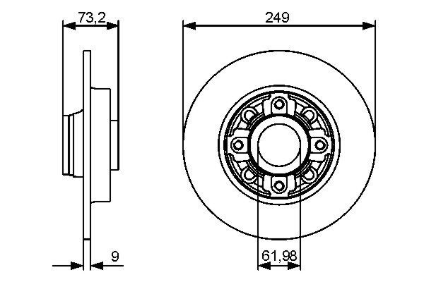 Bromsskiva Solid, Bakaxel Bosch 0 986 479 388 BOSCH