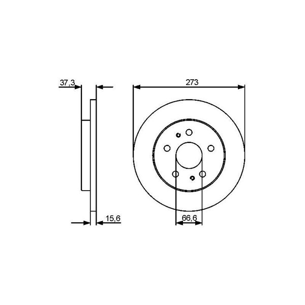 Bromsskiva Solid, Framaxel Bosch 0 986 479 432 BOSCH