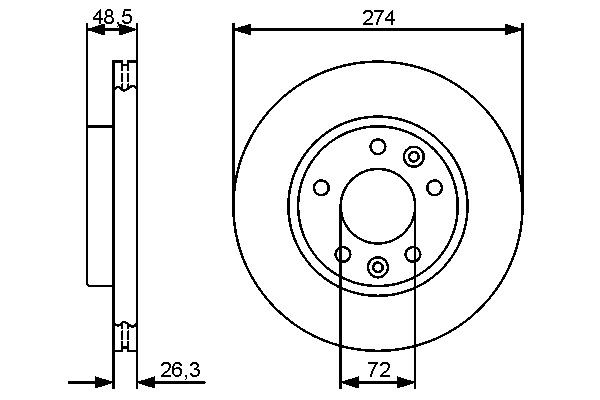 Bromsskiva Ventilerad, Framaxel Bosch 0 986 479 444 BOSCH Bromsskiva Ventilerad, Framaxel Bosch 0 986 479 444 BOSCH