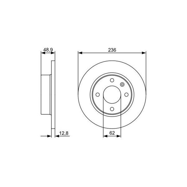 Bromsskiva Solid, Framaxel Bosch 0 986 479 491 BOSCH