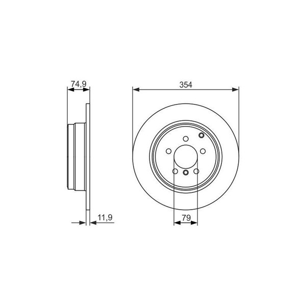 Bromsskiva Solid, Bakaxel Bosch 0 986 479 612 BOSCH