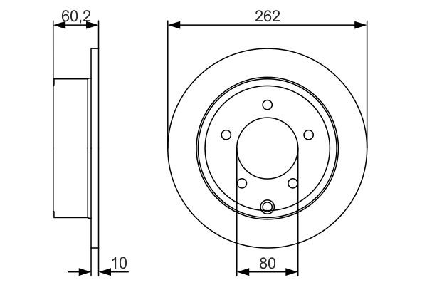 Bromsskiva Solid, Bakaxel Bosch 0 986 479 A39 BOSCH