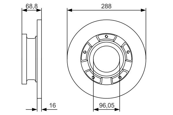 Bromsskiva Solid, Bakaxel Bosch 0 986 479 A50 BOSCH