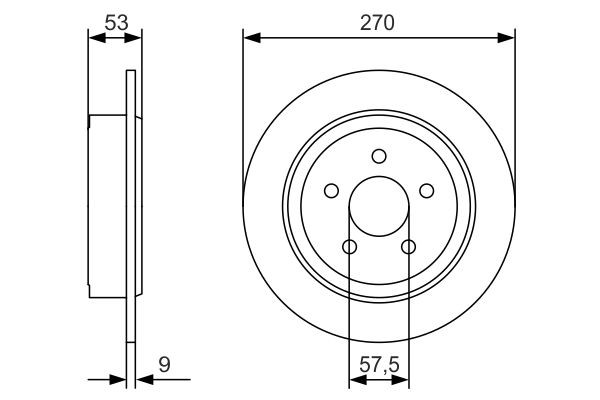 Bromsskiva Solid, Bakaxel Bosch 0 986 479 A79 BOSCH