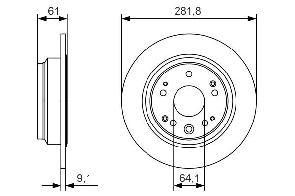 Bromsskiva Solid, Bakaxel Bosch 0 986 479 A91 BOSCH