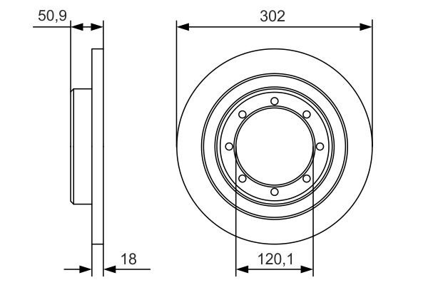 Bromsskiva Solid, Bakaxel Bosch 0 986 479 A93 BOSCH