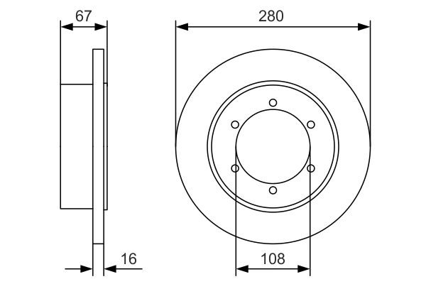 Bromsskiva Solid, Bakaxel Bosch 0 986 479 A94 BOSCH