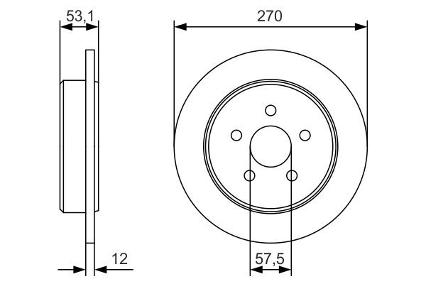 Bromsskiva Solid, Bakaxel Bosch 0 986 479 B08 BOSCH