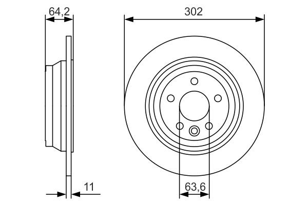 Bromsskiva Solid, Bakaxel Bosch 0 986 479 B19 BOSCH