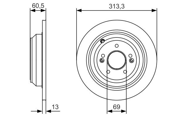 Bromsskiva Solid, Bakaxel Bosch 0 986 479 C27 BOSCH