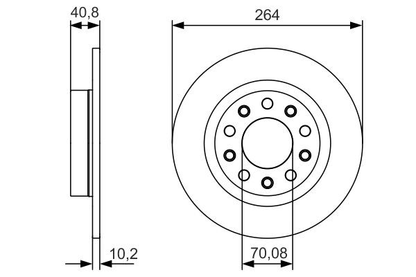Bromsskiva Solid, Bakaxel Bosch 0 986 479 C41 BOSCH