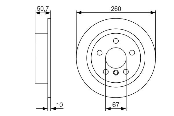 Bromsskiva Solid, Bakaxel Bosch 0 986 479 C96 BOSCH