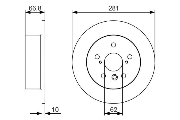 Bromsskiva Solid, Bakaxel Bosch 0 986 479 R06 BOSCH
