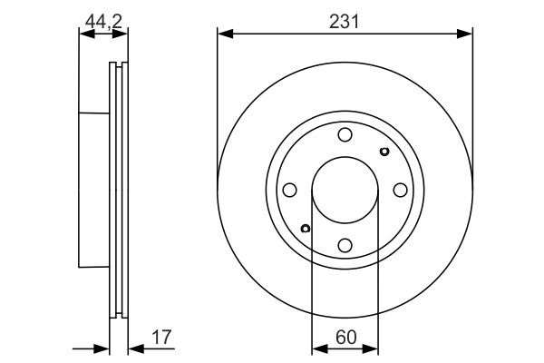 Bromsskiva Ventilerad, Framaxel Bosch 0 986 479 R23 BOSCH