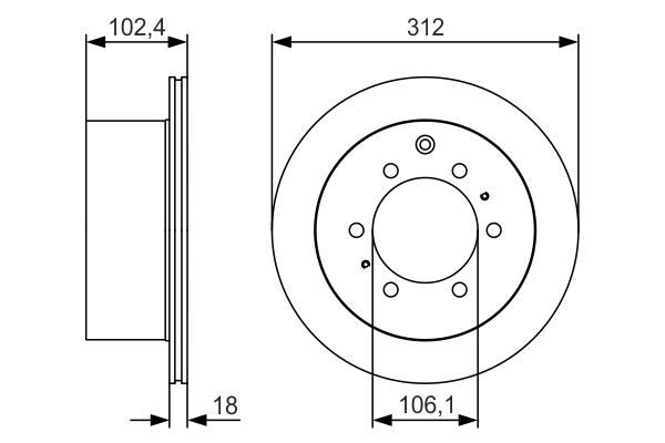 Bromsskiva Ventilerad, Bakaxel Bosch 0 986 479 R57 BOSCH Bromsskiva Ventilerad, Bakaxel Bosch 0 986 479 R57 BOSCH