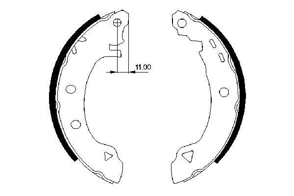Bromsbackar, sats, Bakaxel Bosch 0 986 487 295 BOSCH