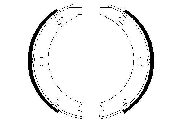 Bromsbackar, sats, parkeringsbroms, Bakaxel Bosch 0 986 487 344 BOSCH