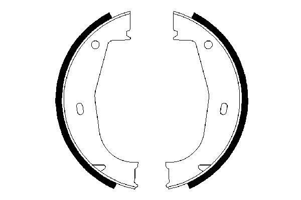 Bromsbackar, sats, parkeringsbroms, Bakaxel Bosch 0 986 487 520 BOSCH