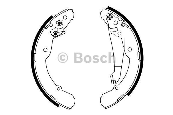 Bromsbackar, sats, Bakaxel Bosch 0 986 487 555 BOSCH