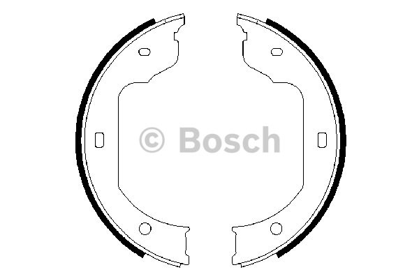 Bromsbackar, sats, parkeringsbroms, Bakaxel Bosch 0 986 487 625 BOSCH