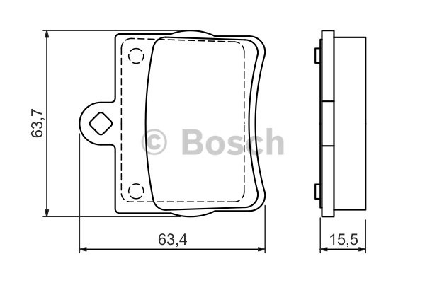 Bromsbeläggsats, Bakaxel Bosch 0 986 494 017 BOSCH