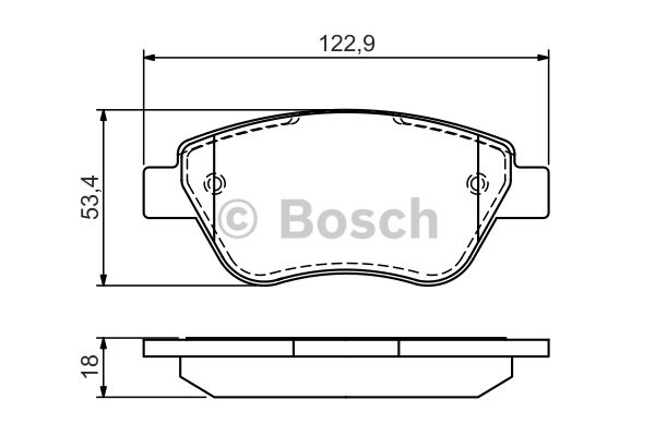 Bromsbeläggsats, Framaxel Bosch 0 986 494 132 BOSCH