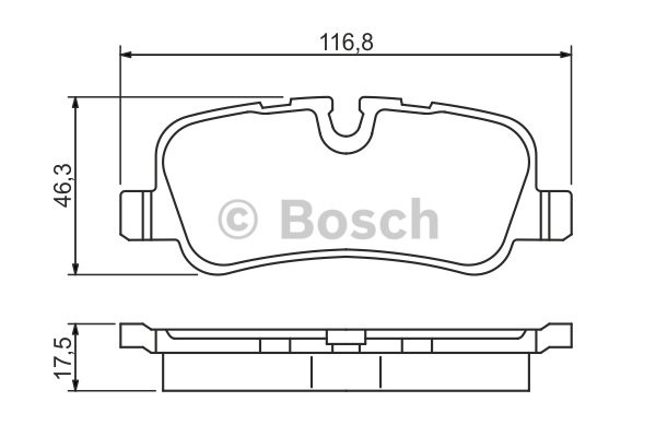 Bromsbeläggsats Ventilerad, Bakaxel Bosch 0 986 494 148 BOSCH
