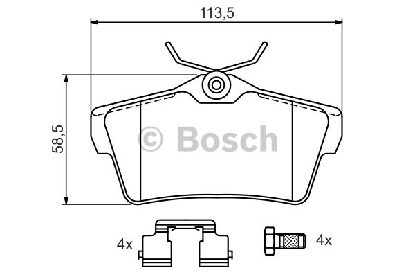 Bromsbeläggsats, Bakaxel Bosch 0 986 494 192 BOSCH