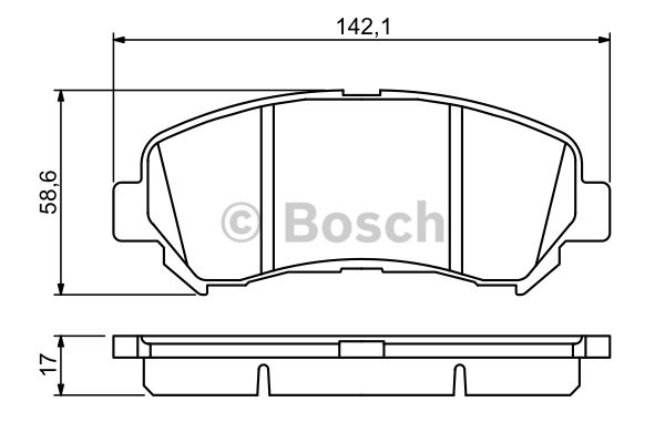 Bromsbeläggsats, Framaxel Bosch 0 986 494 244 BOSCH