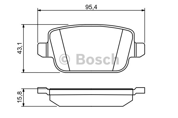 Bromsbeläggsats, Bakaxel Bosch 0 986 494 247 BOSCH