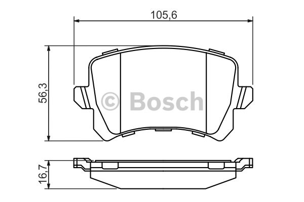 Bromsbeläggsats, Bakaxel Bosch 0 986 494 344 BOSCH