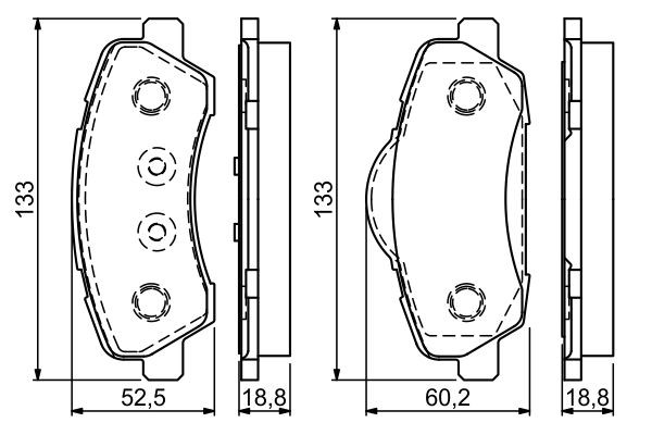 Bromsbeläggsats Solid, Framaxel Bosch 0 986 494 713 BOSCH