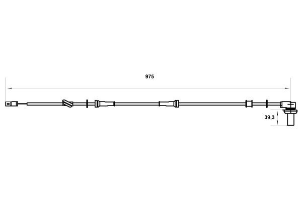 ABS-givare, Sensor, hjulvarvtal, Bakaxel Bosch 0 986 594 005 BOSCH