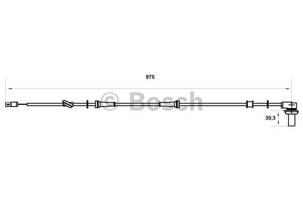 ABS-givare, Sensor, hjulvarvtal, Bakaxel Bosch 0 986 594 005 BOSCH