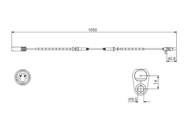 ABS-givare, Sensor, hjulvarvtal, Bakaxel Bosch 0 986 594 512 BOSCH