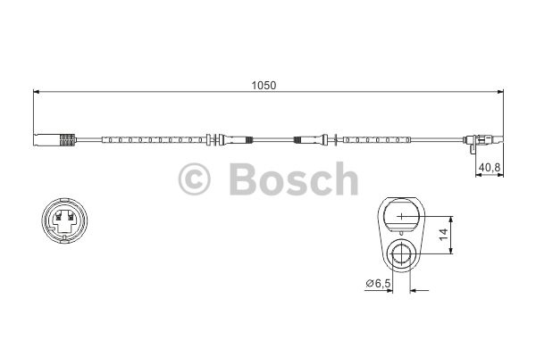 ABS-givare, Sensor, hjulvarvtal, Bakaxel Bosch 0 986 594 512 BOSCH