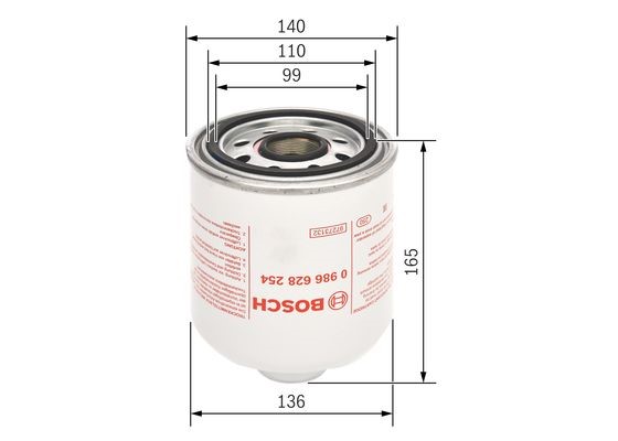 Lufttorkarpatron, kompressorsystem Bosch 0 986 628 254 BOSCH