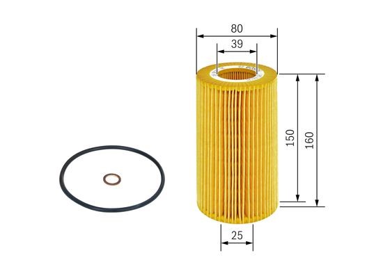 Oljefilter, Nedre Bosch 1 457 429 141 BOSCH