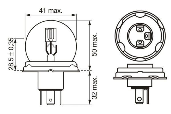 Halogenlampa BOSCH Pure Light R2 (bilux) P45t BOSCH