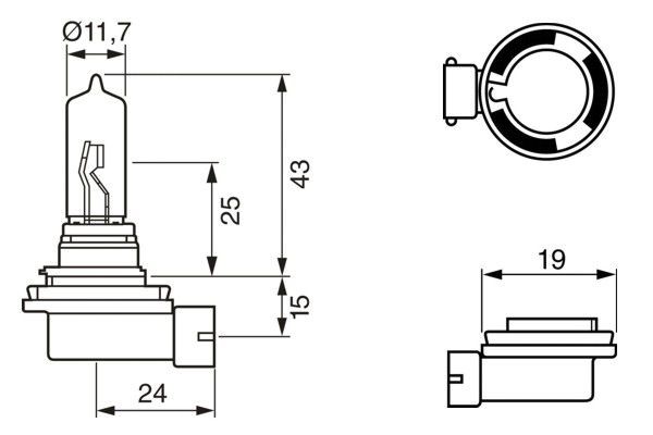 Halogenlampa BOSCH Pure Light WS H9 PGJ19-5 BOSCH