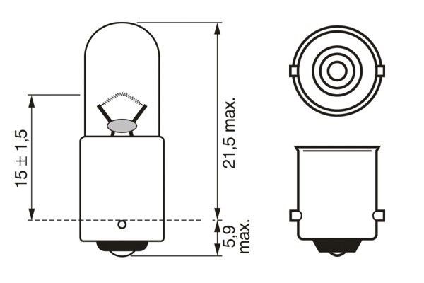 Glödlampa BOSCH Pure Light WS T4W BA9s, Sidomontering BOSCH